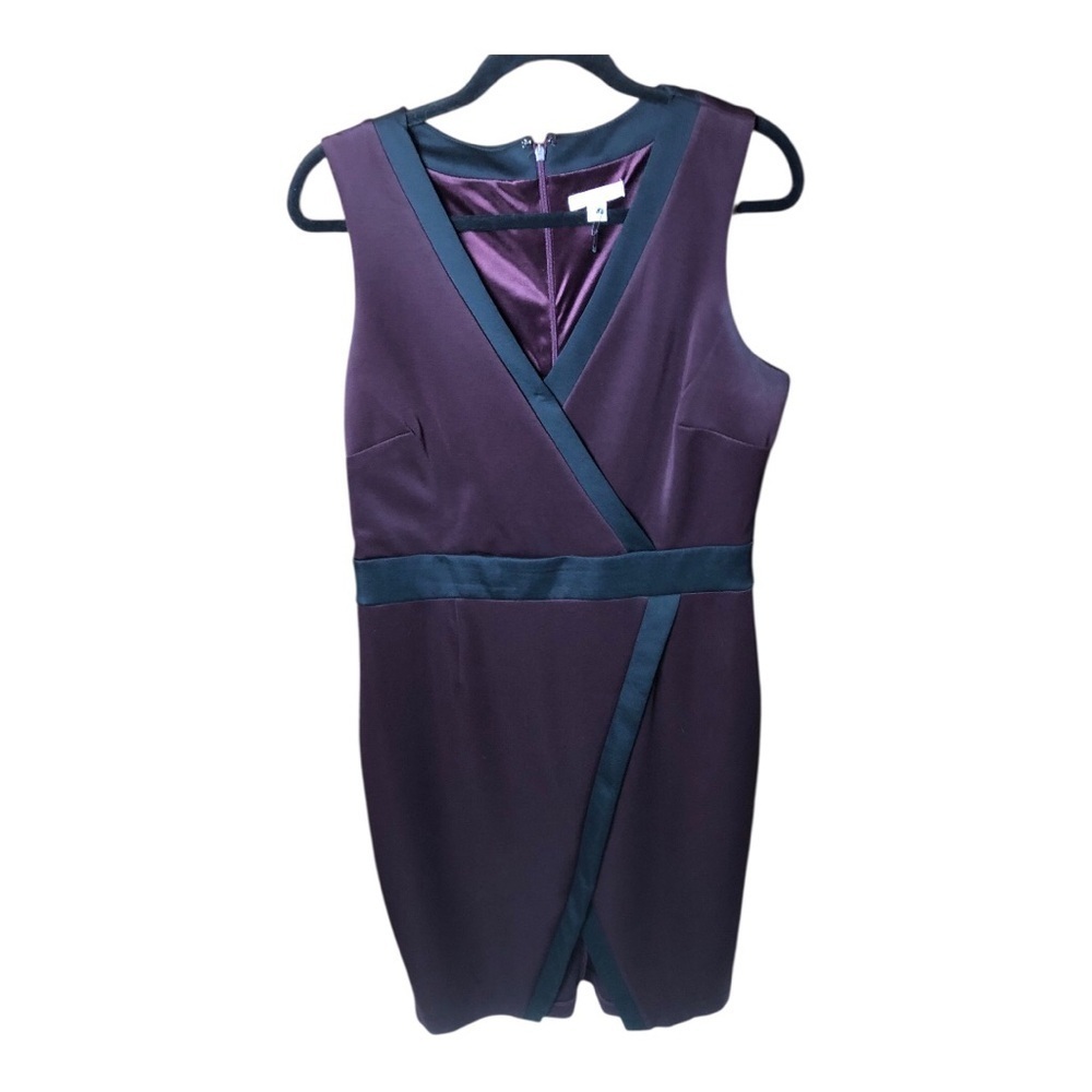 New York & Company Plum and Black Midi Dress - Picture 1 of 16